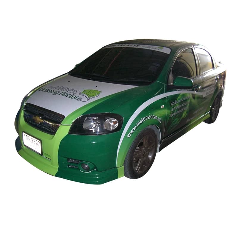 ตัวอย่างสติ๊กเกอร์ติดรถเก๋ง รถ Eco car และรถ SUV ตัวอย่างที่ 1