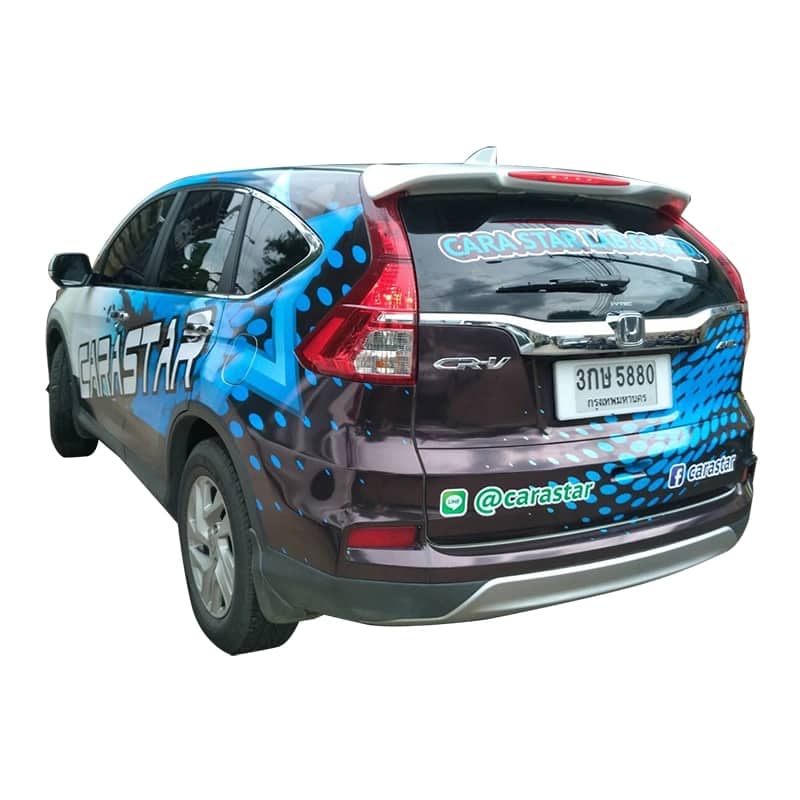 ตัวอย่างสติ๊กเกอร์ติดรถเก๋ง รถ Eco car และรถ SUV ตัวอย่างที่ 2