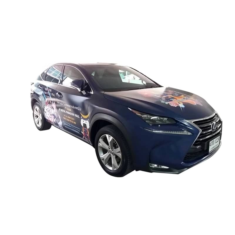 ตัวอย่างสติ๊กเกอร์ติดรถเก๋ง รถ Eco car และรถ SUV ตัวอย่างที่ 3