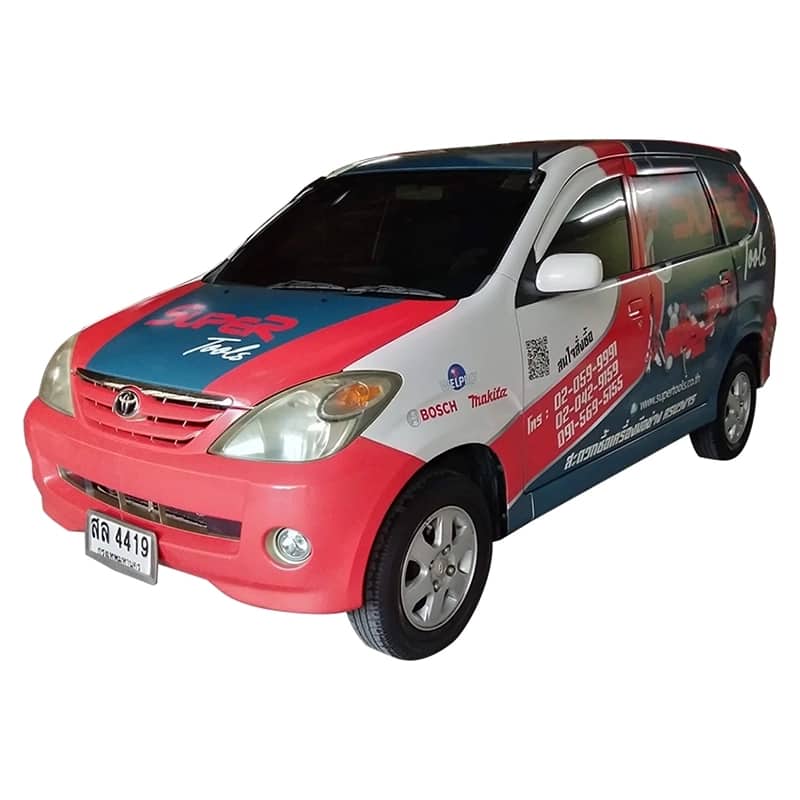 ตัวอย่างสติ๊กเกอร์ติดรถเก๋ง รถ Eco car และรถ SUV ตัวอย่างที่ 7