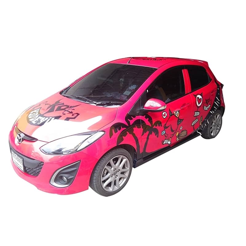 ตัวอย่างสติ๊กเกอร์ติดรถเก๋ง รถ Eco car และรถ SUV ตัวอย่างที่ 9