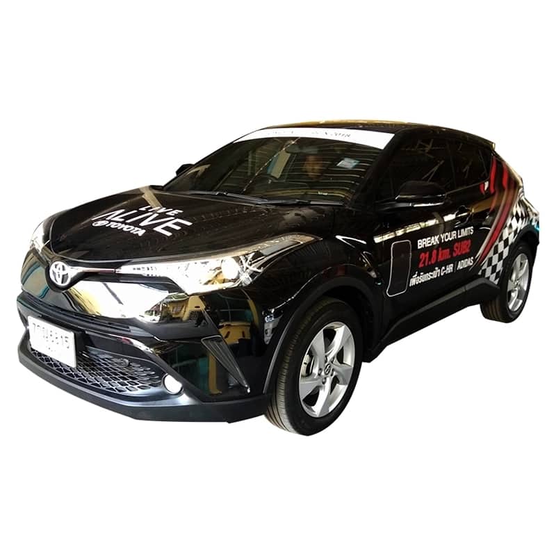 ตัวอย่างสติ๊กเกอร์ติดรถเก๋ง รถ Eco car และรถ SUV ตัวอย่างที่ 10