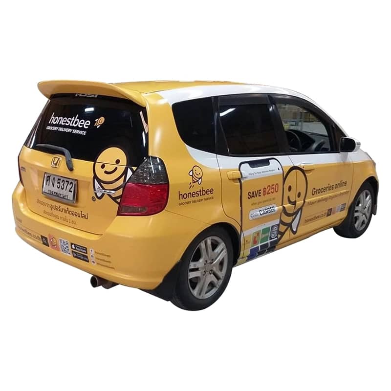 ตัวอย่างสติ๊กเกอร์ติดรถเก๋ง รถ Eco car และรถ SUV ตัวอย่างที่ 14