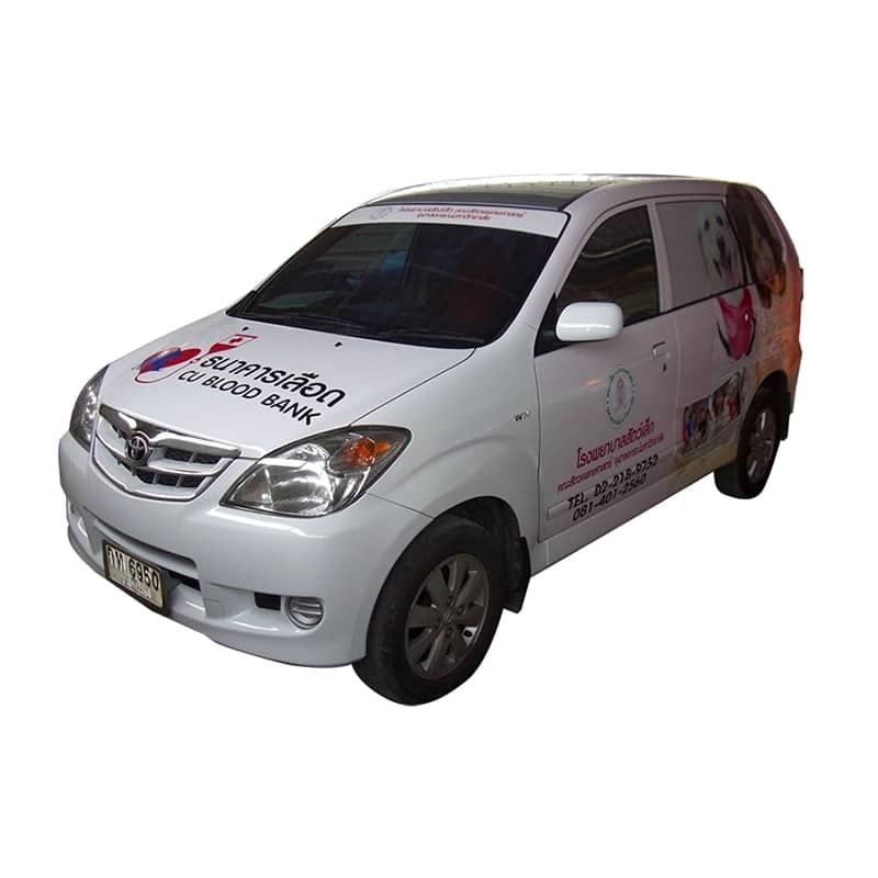 ตัวอย่างสติ๊กเกอร์ติดรถเก๋ง รถ Eco car และรถ SUV ตัวอย่างที่ 16