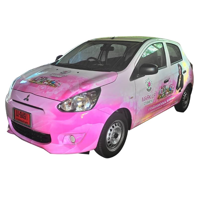 ตัวอย่างสติ๊กเกอร์ติดรถเก๋ง รถ Eco car และรถ SUV ตัวอย่างที่ 19