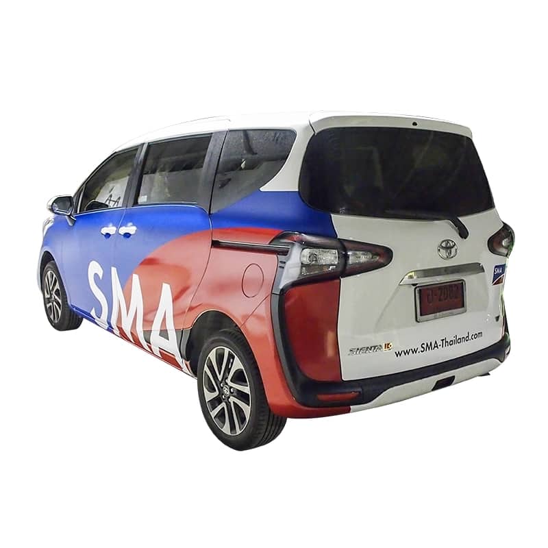 ตัวอย่างสติ๊กเกอร์ติดรถเก๋ง รถ Eco car และรถ SUV ตัวอย่างที่ 21