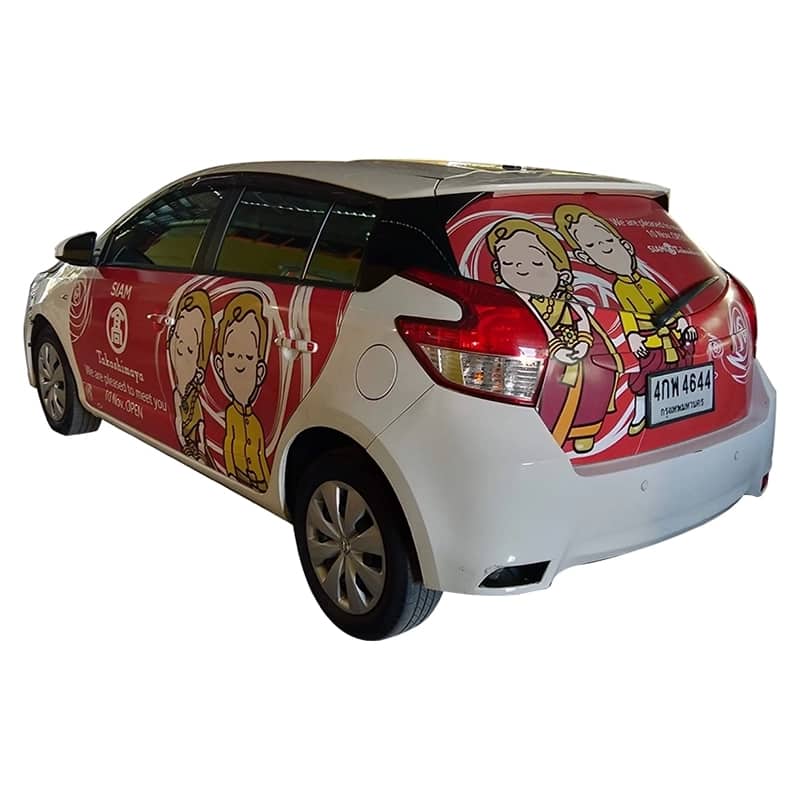 ตัวอย่างสติ๊กเกอร์ติดรถเก๋ง รถ Eco car และรถ SUV ตัวอย่างที่ 22