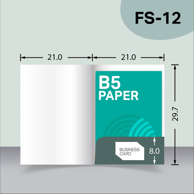 แบบไดคัทแฟ้มแบบพิเศษ B5 FS-12 สำหรับเลือกผลิตแฟ้มเอกสารบริษัท