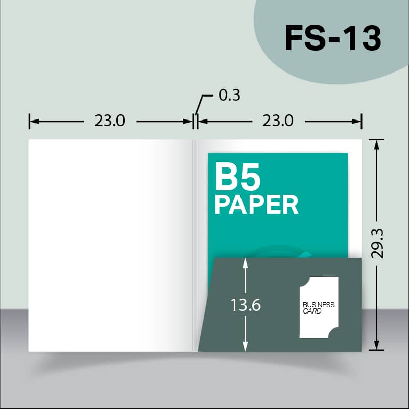 แบบไดคัทแฟ้มแบบพิเศษ B5 FS-13 สำหรับเลือกผลิตแฟ้มเอกสารบริษัท