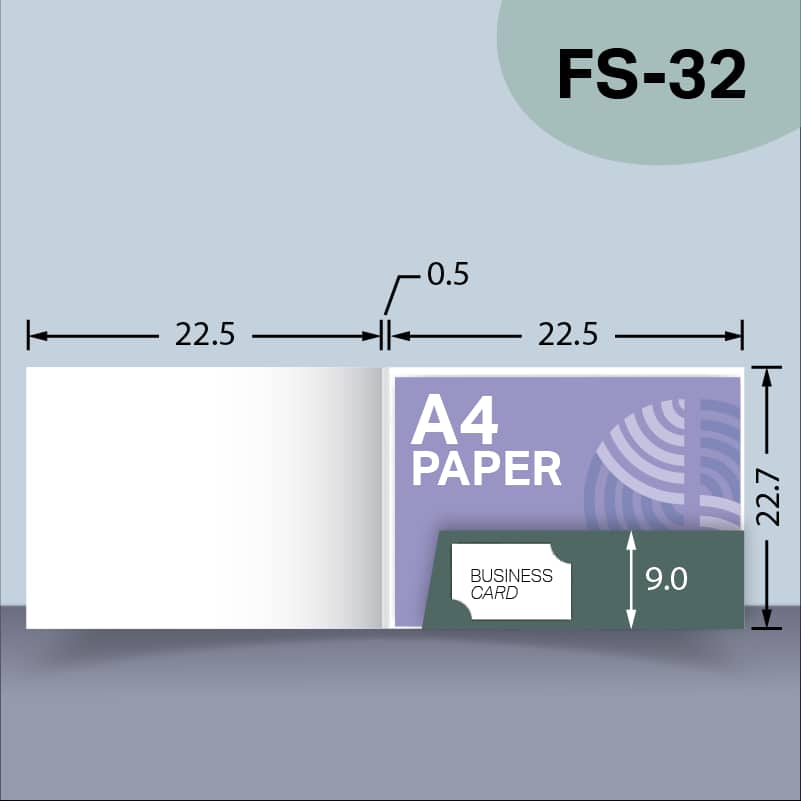 แบบไดคัทแฟ้มแบบพิเศษแนวนอน FS-32 สำหรับเลือกผลิตแฟ้มเอกสารบริษัท