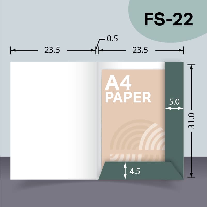 แบบไดคัทแฟ้มแบบพิเศษกระเป๋าเสียบ FS-22 สำหรับเลือกผลิตแฟ้มเอกสารบริษัท