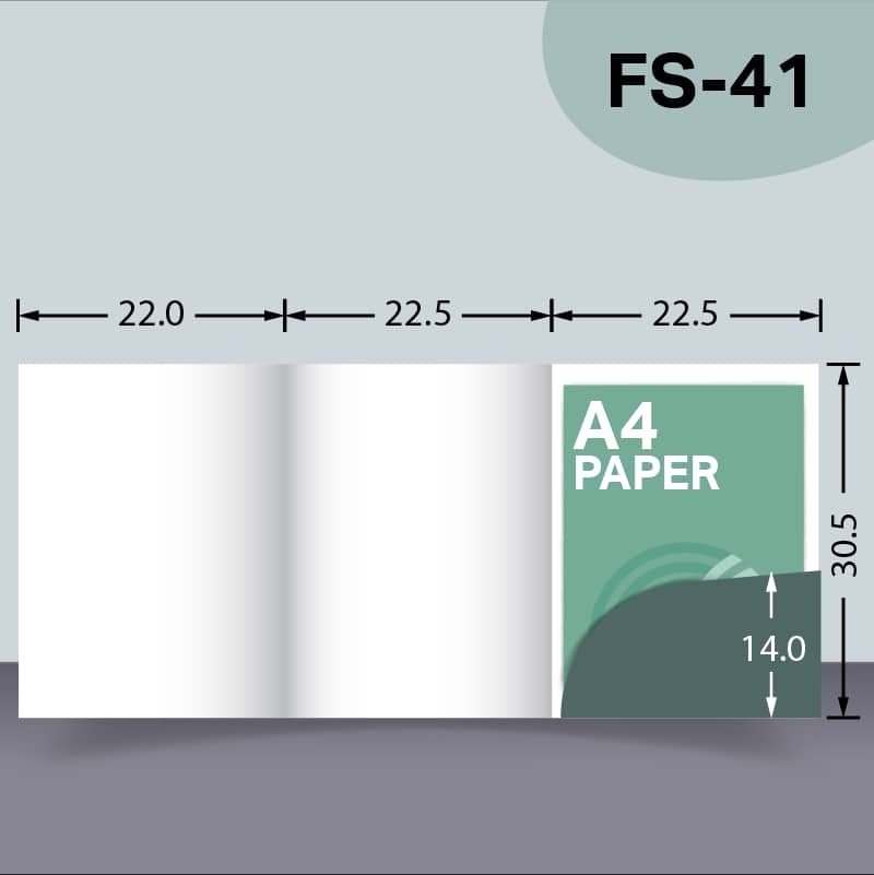 แบบไดคัทแฟ้มแบบพิเศษ 3 ตอน FS-41 สำหรับเลือกผลิตแฟ้มเอกสารบริษัท