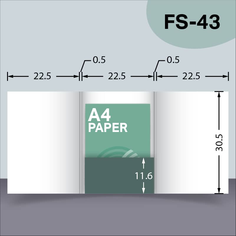 แบบไดคัทแฟ้มแบบพิเศษ 3 ตอน FS-43 สำหรับเลือกผลิตแฟ้มเอกสารบริษัท