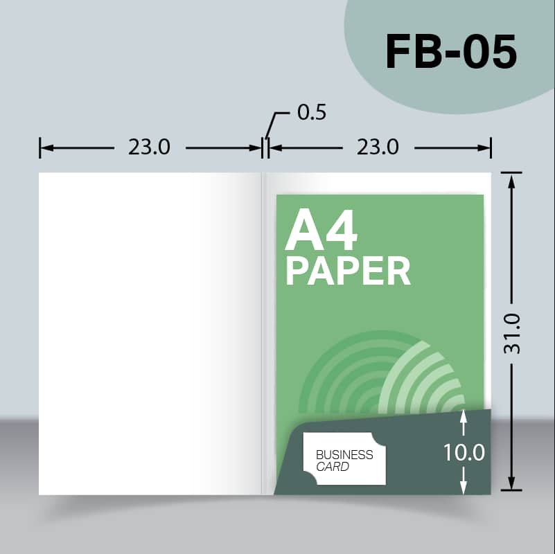 แบบไดคัทแฟ้มมีสันแบบ 1 กระเป๋า FB-05 สำหรับเลือกผลิตแฟ้มเอกสารบริษัท