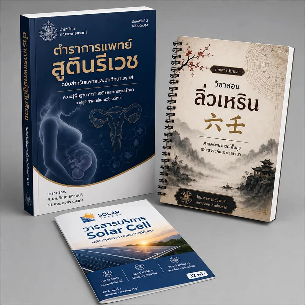 ตัวอย่างหนังสือและรูปเล่มพิมพ์สีจากโรงพิมพ์ลักษมีรุ่ง