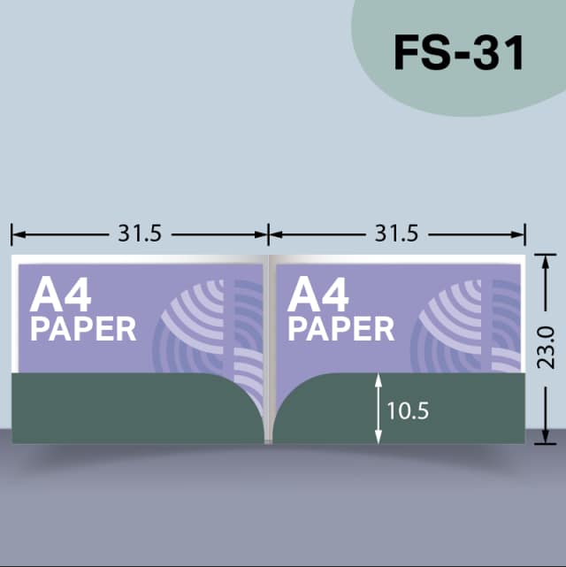 แบบไดคัทแฟ้มแบบพิเศษแนวนอน FS-31 สำหรับเลือกผลิตแฟ้มเอกสารบริษัท