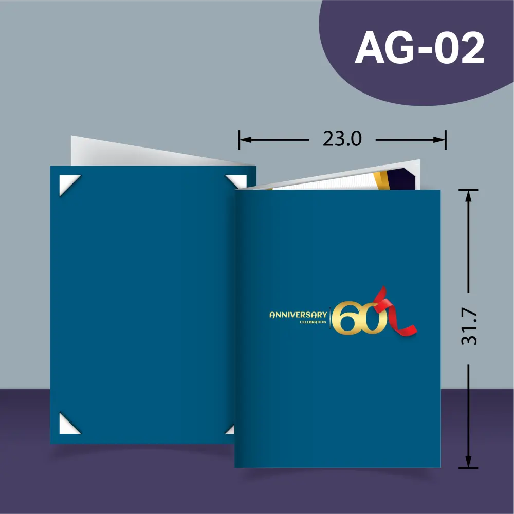 ปกแฟ้มใส่เกียรติบัตรแบบ AG-02 พิมพ์ระบบออฟเซ็ท สำหรับงานมอบรางวัลและงานอบรม โดยโรงพิมพ์ลักษมีรุ่ง