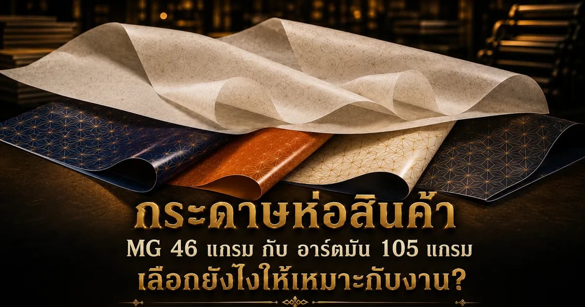 กระดาษ MG ห่อเสื้อผ้าเทียบอาร์ตมัน 105 แกรม