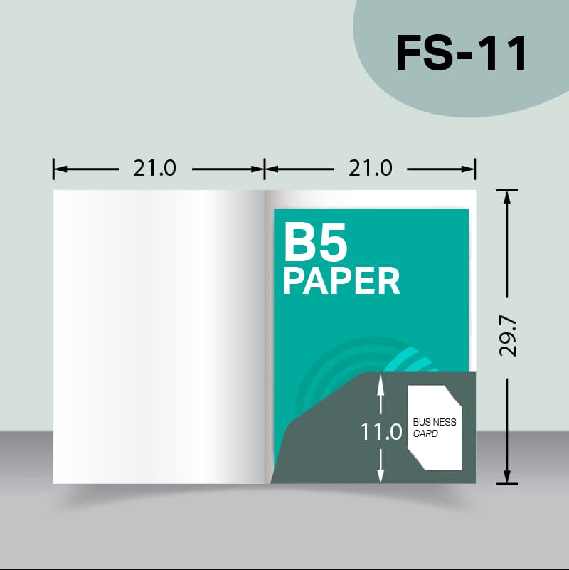 แบบไดคัทแฟ้มแบบพิเศษ B5 FS-11 สำหรับเลือกผลิตแฟ้มเอกสารบริษัท