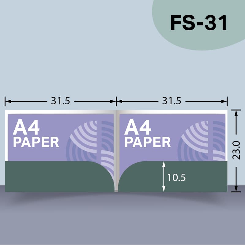 แบบไดคัทแฟ้มแบบพิเศษแนวนอน FS-31 สำหรับเลือกผลิตแฟ้มเอกสารบริษัท