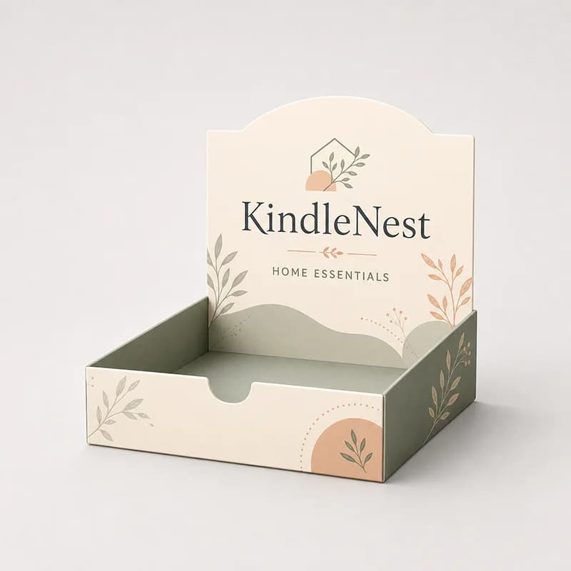 ตัวอย่างกล่องโชว์สินค้าในร้านสำหรับแบรนด์ KindleNest