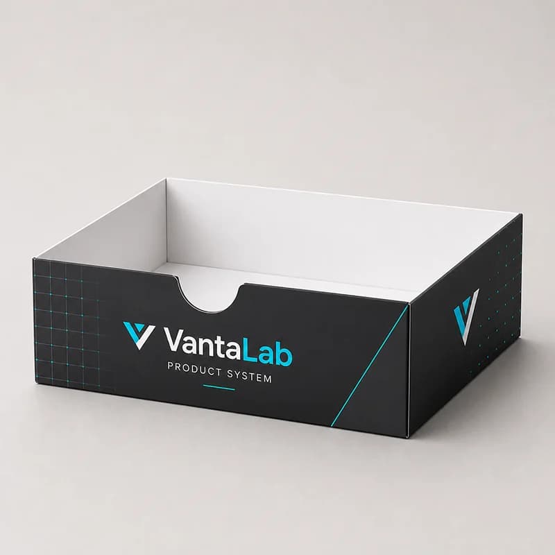 ตัวอย่างกล่องจัดแสดงสินค้าสำหรับแบรนด์ VantaLab