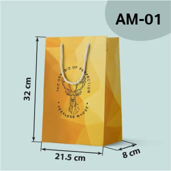 ตัวอย่างถุงแนวตั้งขนาดกลาง Model AM-01 ขนาด 21.5 × 8 × 32 ซม.