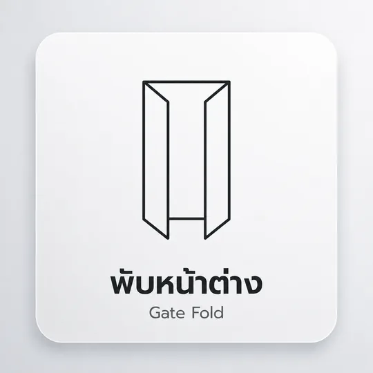 ไอคอนตัวอย่างแผ่นพับแบบหน้าต่างเปิดปีกซ้ายขวา