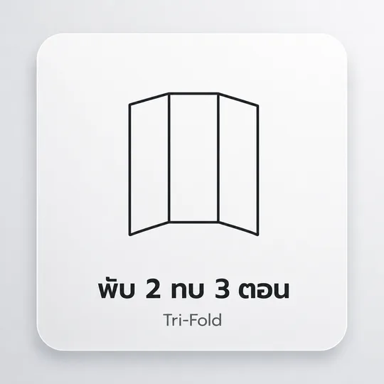 ไอคอนตัวอย่างแผ่นพับสามตอนแบบทับซ้อนสำหรับโบรชัวร์บริษัท
